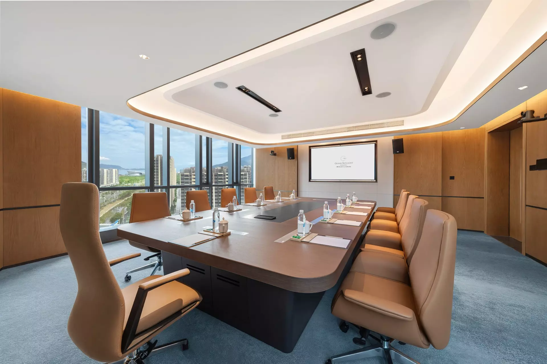 Chairman Office Veneer Wall Panels by HaoFengHeJu