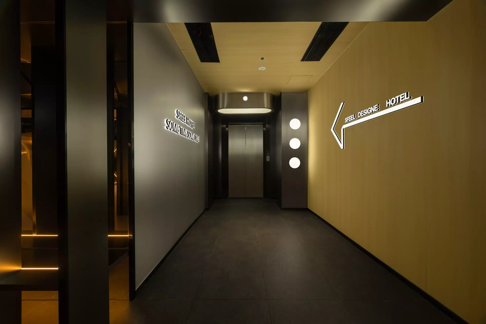 High-end hotel interior detailing highlighting custom millwork panels
