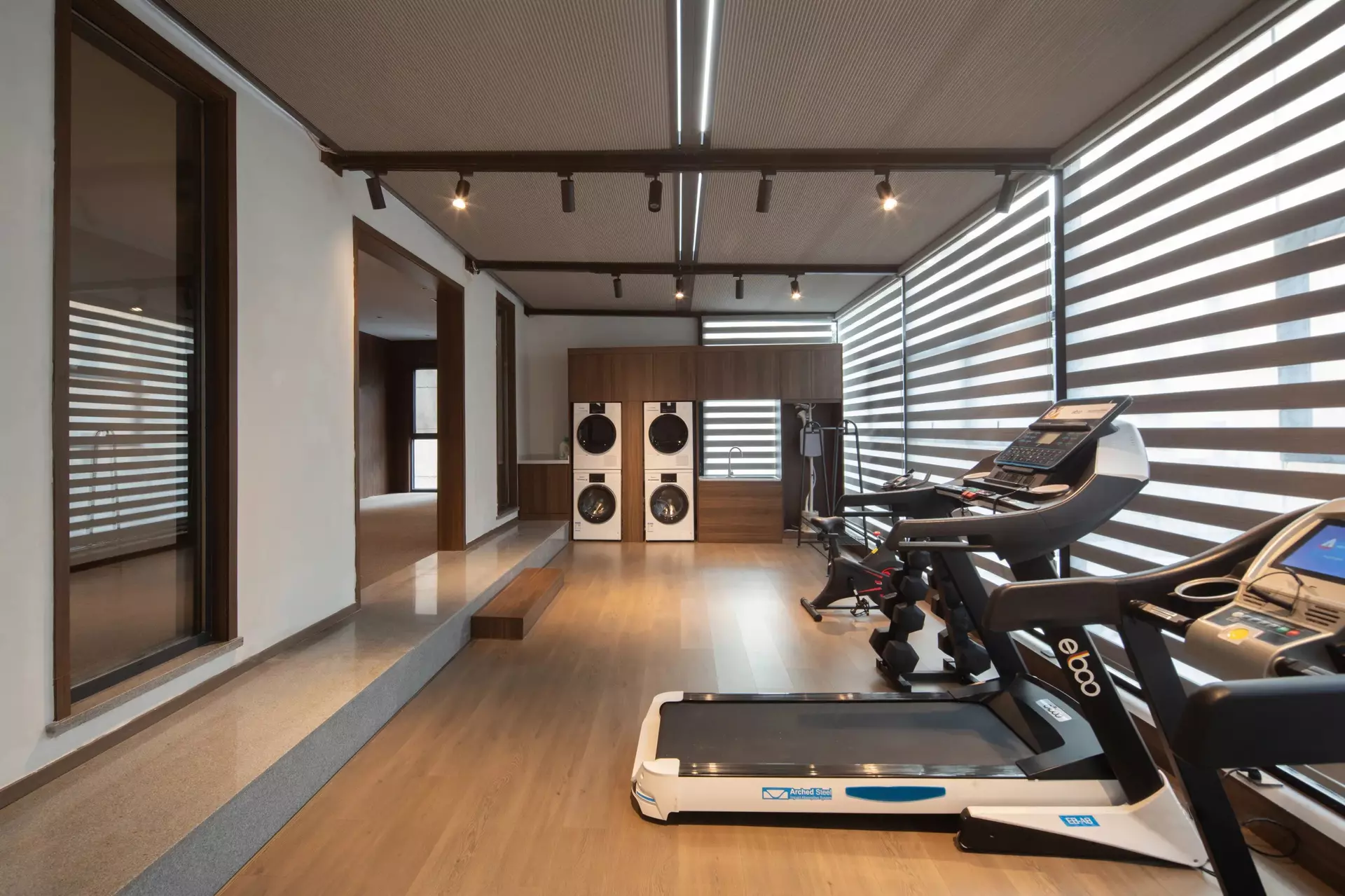 Premium custom woodwork alignment in hotel reception and public lounge